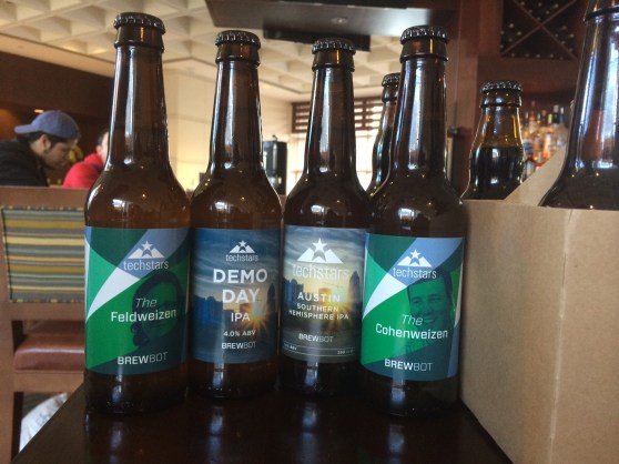 A collection of beers made with the Brewbot following the startup's graduation from the Techstars Austin incubator program.