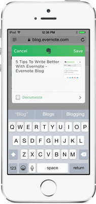 Evernote on iOS 8