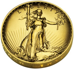 The 2009 Ultra High Relief Double Eagle Gold Coin from the U.S. Mint.