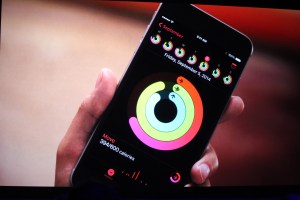 The Apple Watch's fitness apps can be monitored on the iPhone, too. 