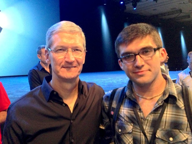 John Meyer, with Apple CEO Tim Cook