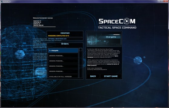 SpaceCom single-player missions