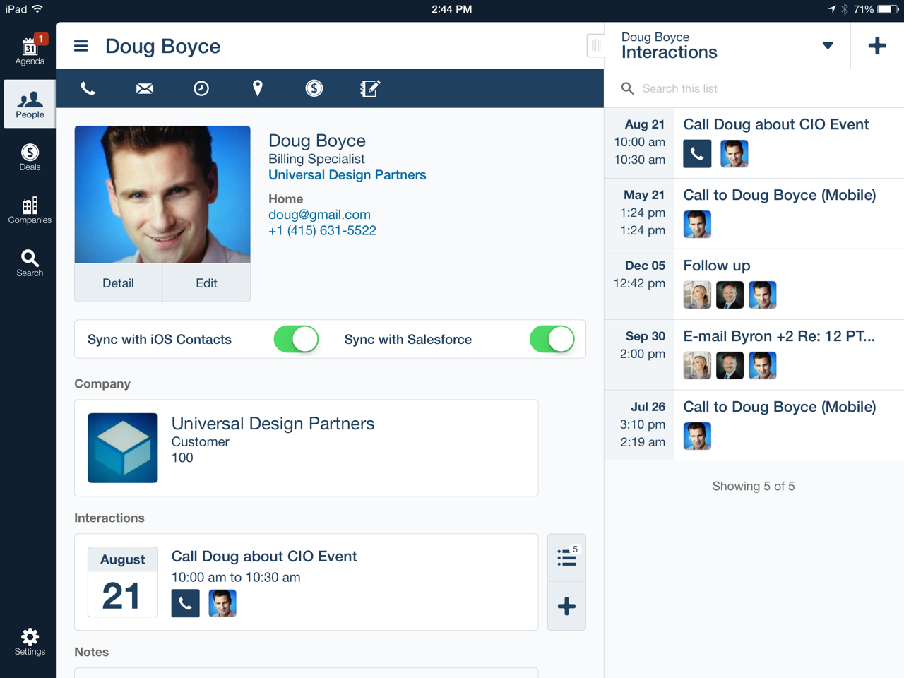 Version 2.0 of AppMesh, the sales rep's personal CRM
