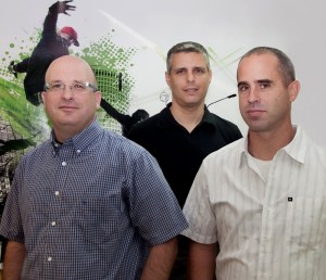 Side-Kick Games founders Guy Bendov, Tal Raviv, and Asaf Sela.