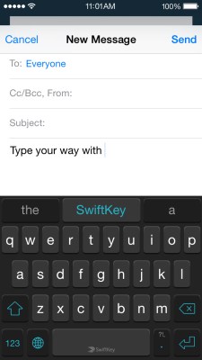 SwiftKey iOS 8 screenshot