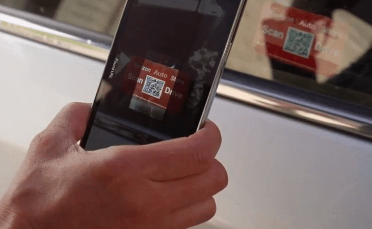 Capturing a QR-code in Verizon's new Auto Share service.