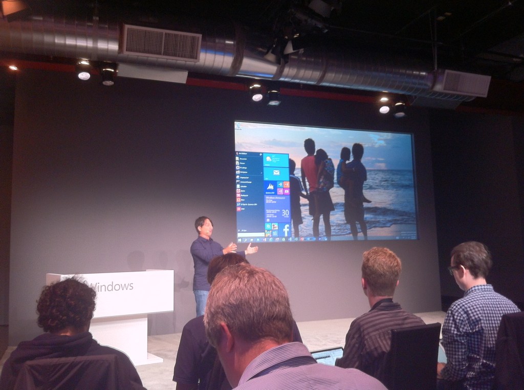Joe Belfiore gives reports a first look at the Windows 10  start menu.