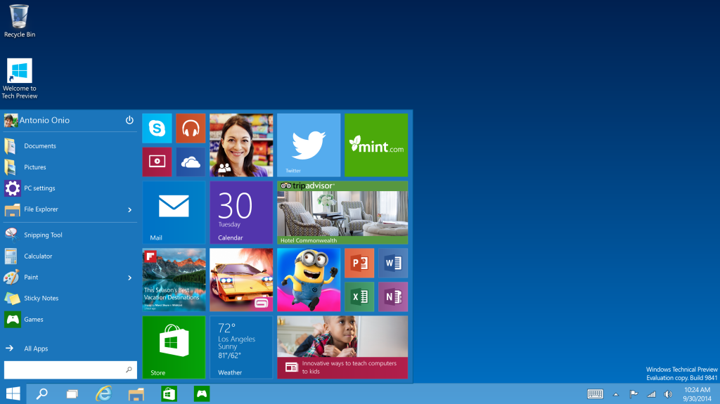 Windows' Start menu has returned.