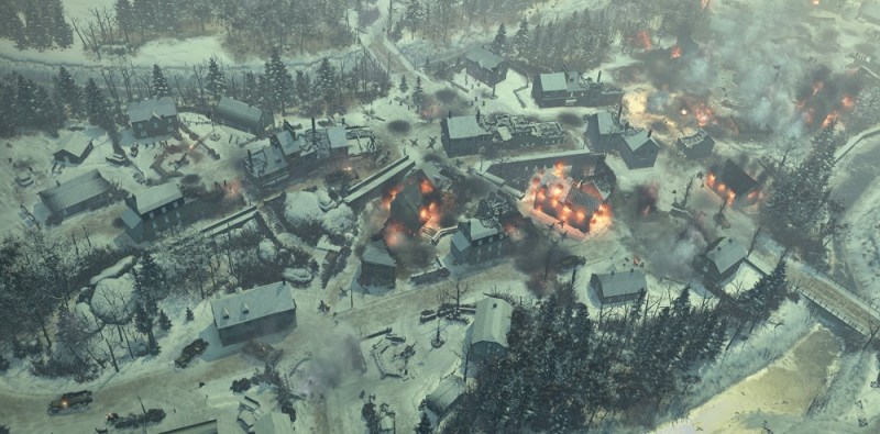 Company of Heroes 2: Ardennes Assault. Fires at Houffalize.