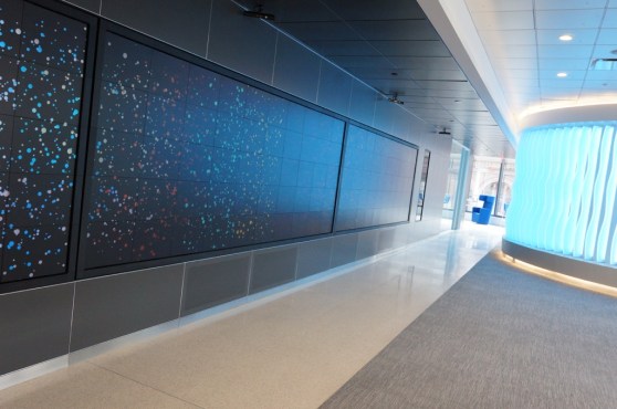 The Watson HQ's office is filled with giant interactive displays from Oblong Industries (whose founder developed the display interface for "Minority Report")