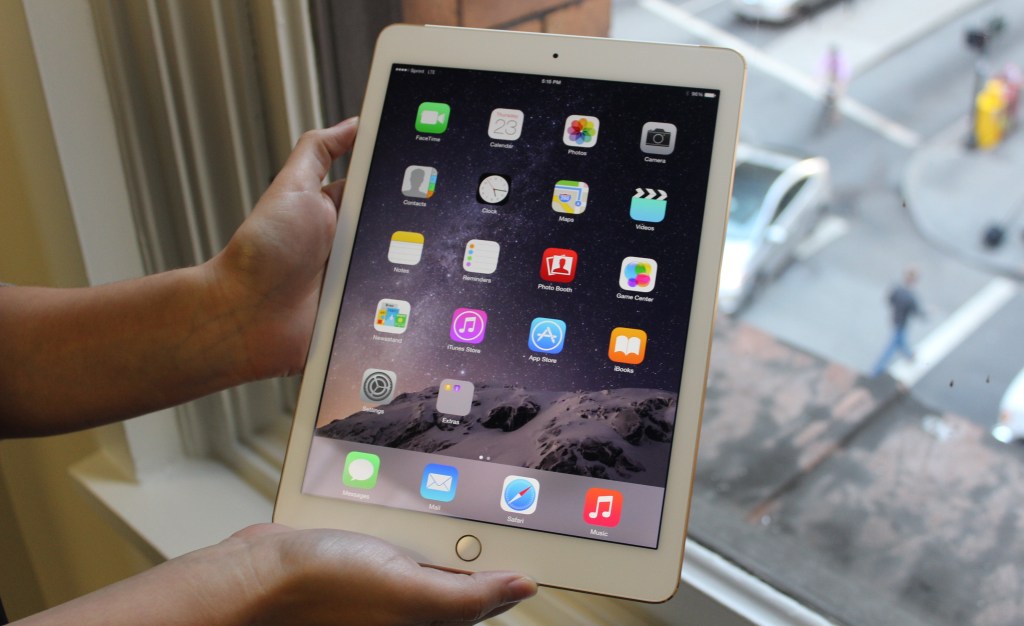 The iPad Air 2 has a reengineered 9.7-inch touchscreen.