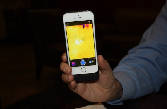 Jim Barry shows off a FLIR app