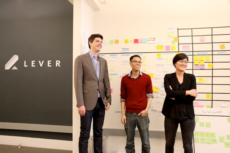 Lever co-founders Nate Smith, Randal Truong, and Sarah Nahm