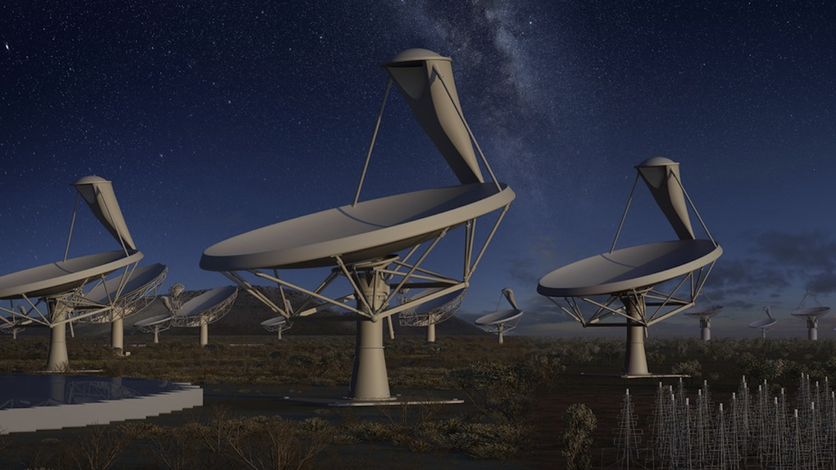 An artist's visualization of the SKA Telescope