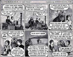 The Terrible Sea Lion, a cartoon from Wondermark.