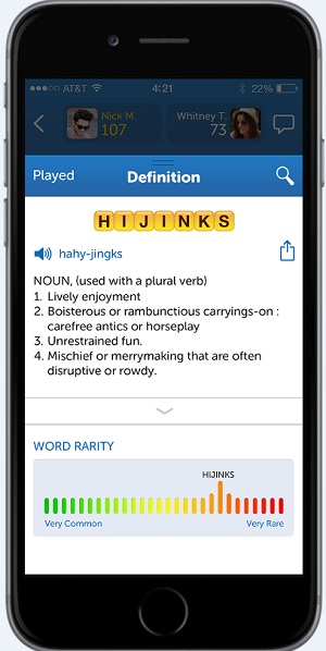 Words With Friends dictionary