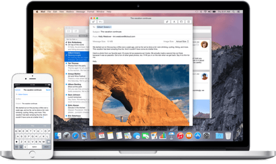 Yosemite lets you "handoff" tasks between your Mac and iOS device
