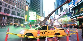 World of Warcraft: Warlords of Draenor launch impales taxi with massive axe in Times Square