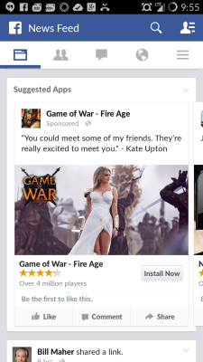 You're likely going to start seeing Kate Upton dressed up as Athena in an ad for Game of War on Facebook.