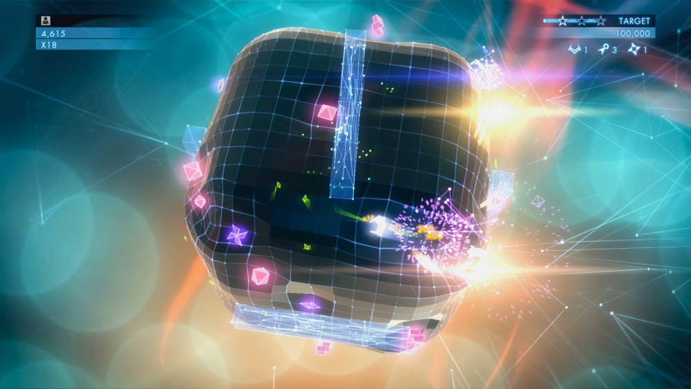 Watching your corners is your newest challenge in Geometry Wars.