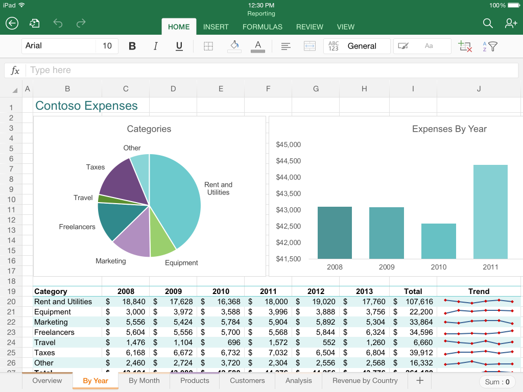 Excel for iPad hero