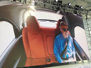 A visually impaired man takes a ride in Googles self-driving car prototype. 