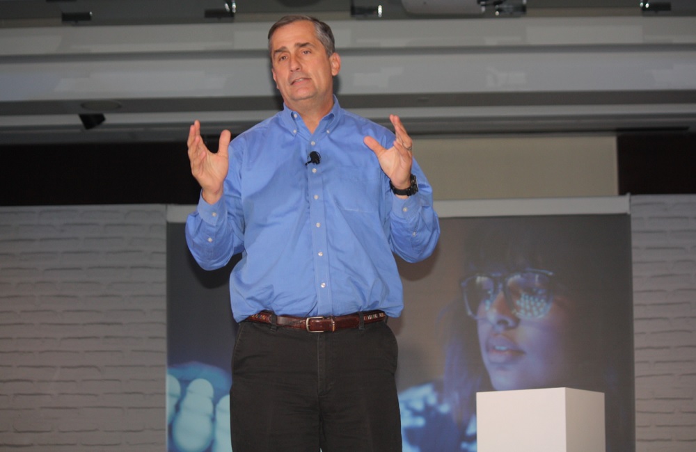 Intel CEO Brian Krzanich at a wearable tech event.