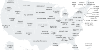 What a single Google Map of popular Thanksgiving recipes reveals about the U.S.