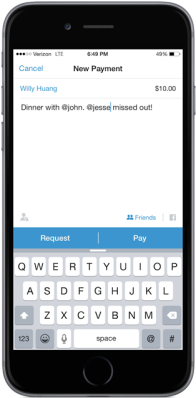 Venmo @mentions