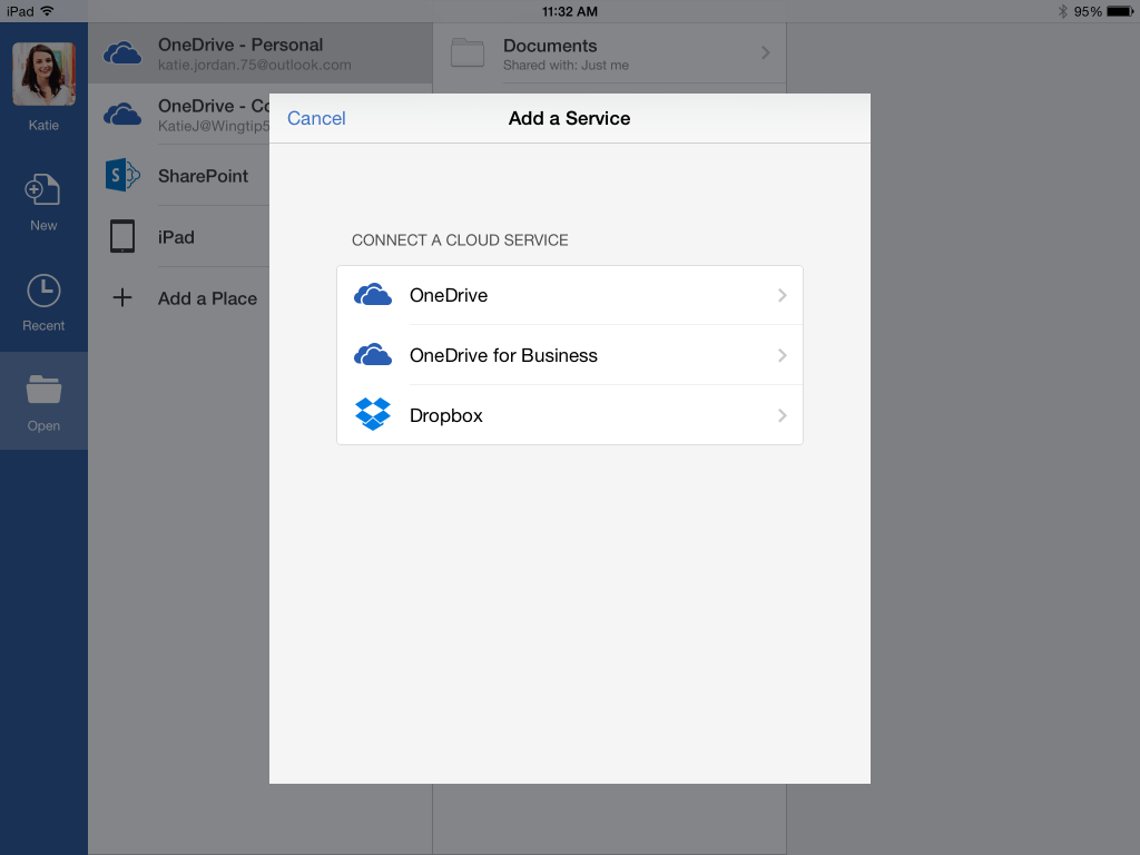 Word iPad Add Dropbox as Place