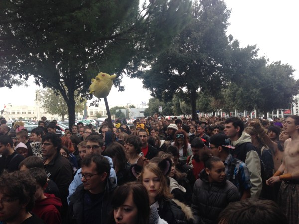 The line to get into the Toulouse Game Show.