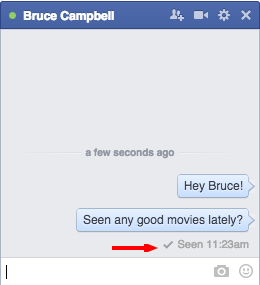 Facebook chat shows when messages are read.