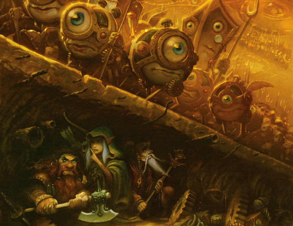 The 5th Edition of the Dungeons & Dragons Dungeon Master's Guide features the beloved Modrons, mech-like beings of Law and Order. 