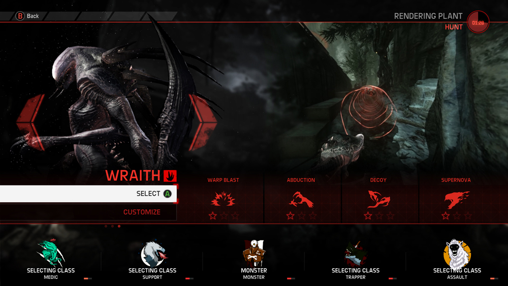 The Wraith brings an assortment of covert ways to pounce and kill unsuspecting hunters.