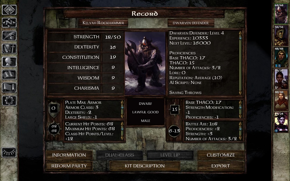 The Dwarven Defender is now an option in Icewind Dale. 