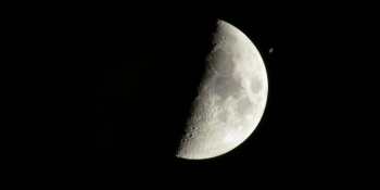 Watch the Space Station fly by the moon at over 17,000 mph