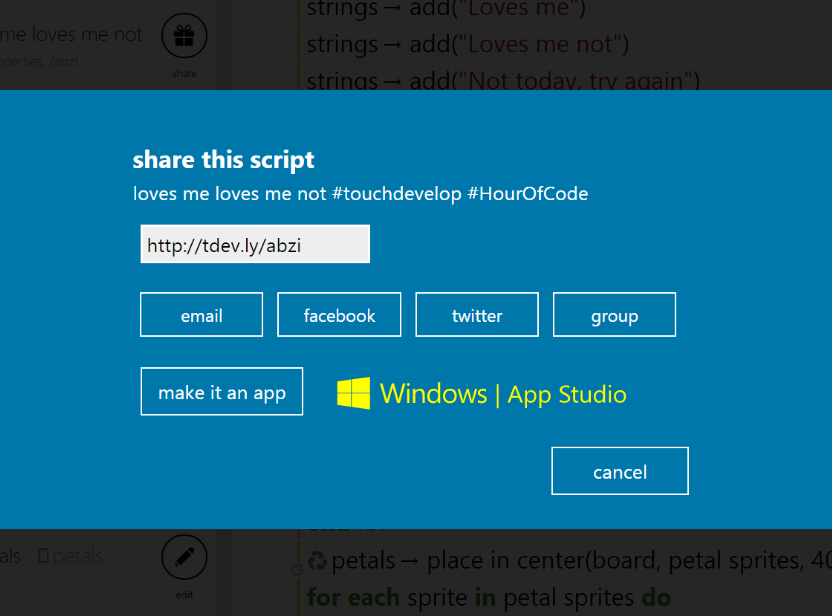 Import your TouchDevelop scripts into Windows App Studio.