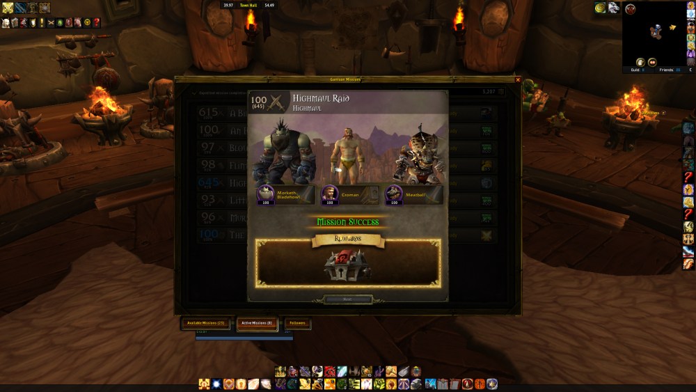 World of Warcraft follower mission reward