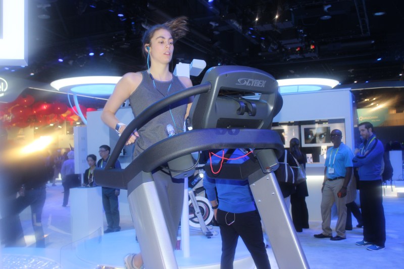 This woman ran 11 miles on her first day at CES 2015.
