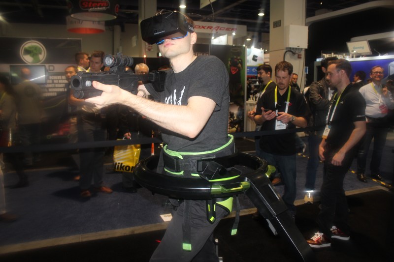 Virtuix's Omni Treadmill virtual reality appliance at CES 2015