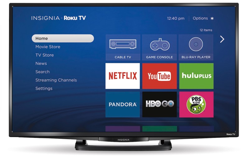 Best Buy's Insignia brand of TVs will feature Roku TV integration as shown.