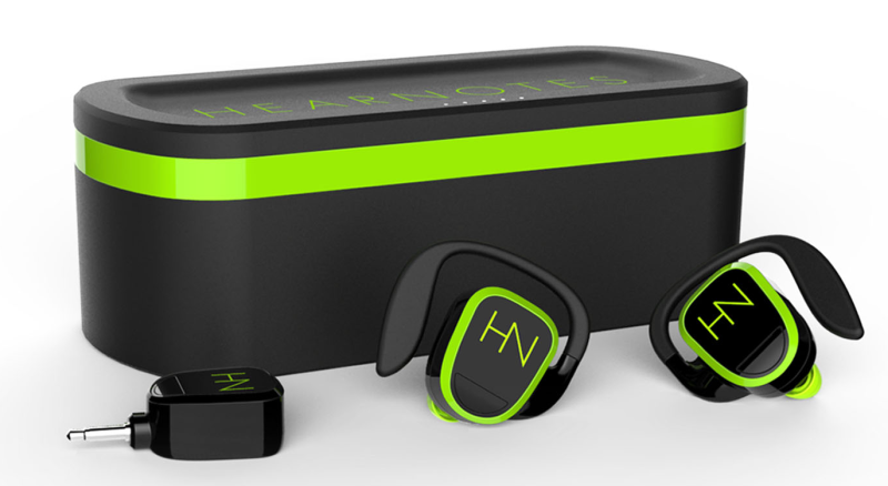 The Hearnotes case is also an inductive charger for the KLEER audio headphones and their dongle.