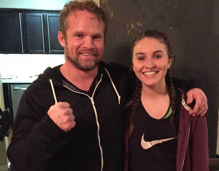 Luke Richey and daughter Abby, pre-fight.