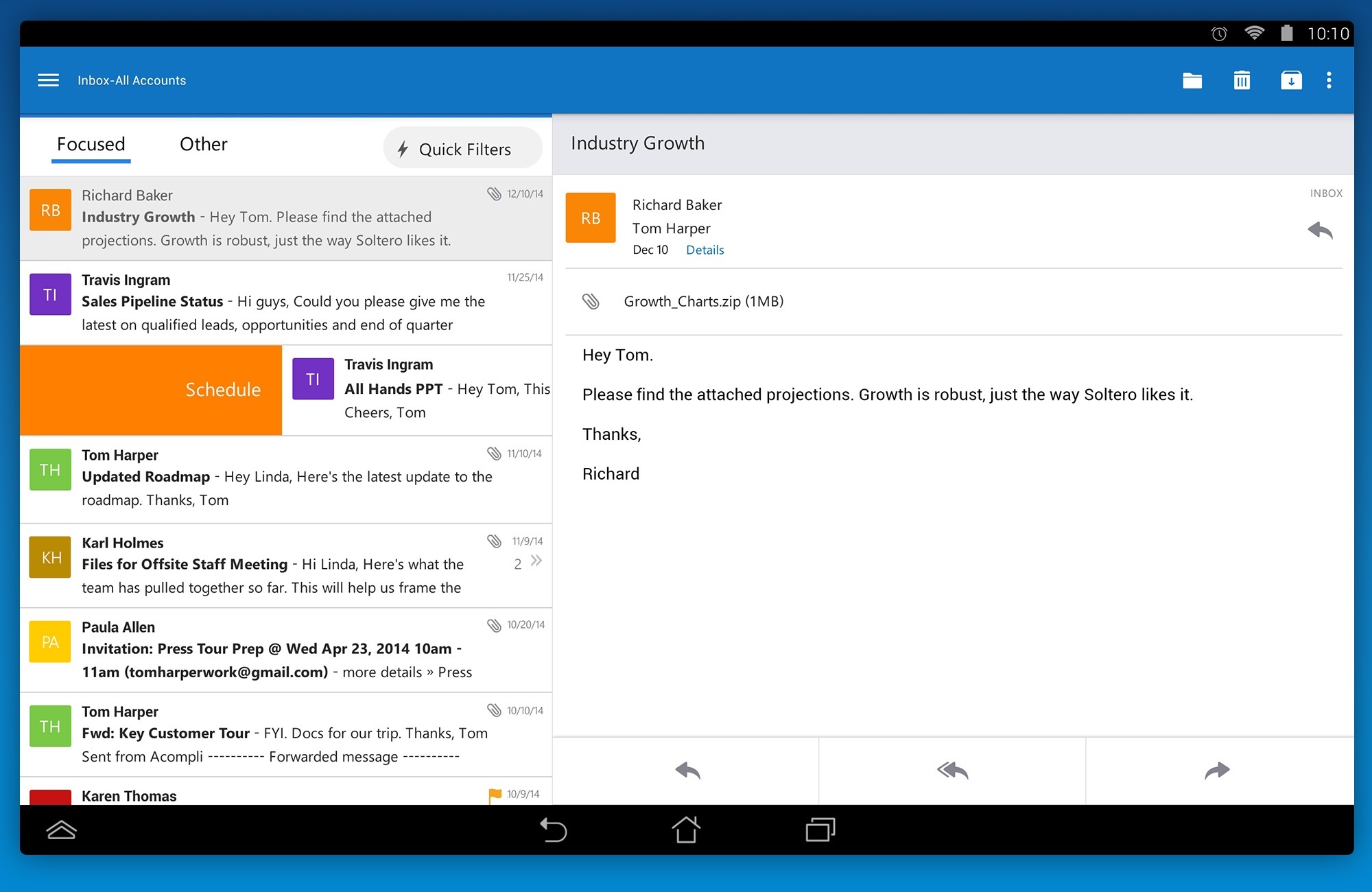 Outlook for Android tablets