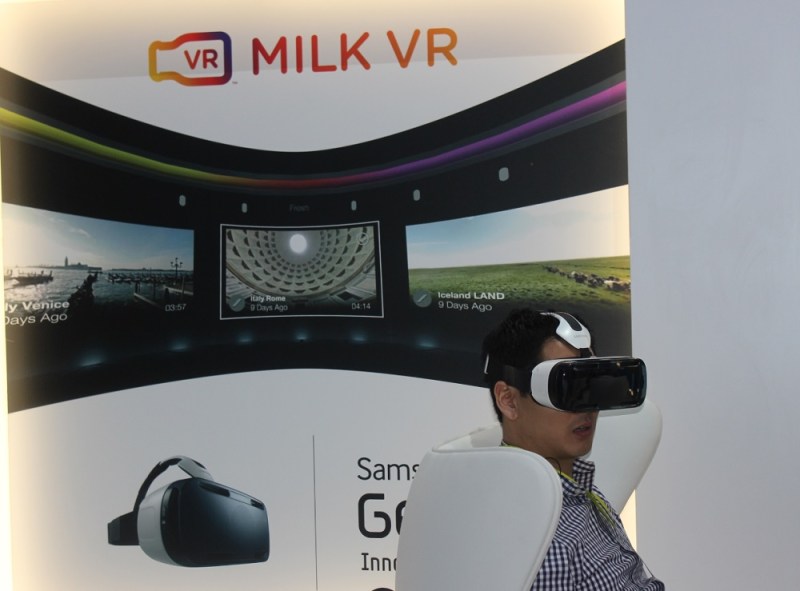 Samsung showed Milk VR on the Samsung Gear VR at its CES 2015 booth.