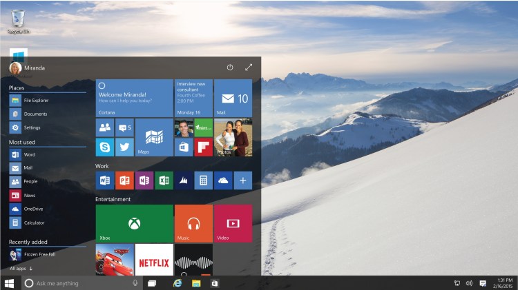 Windows 10 Start Menu