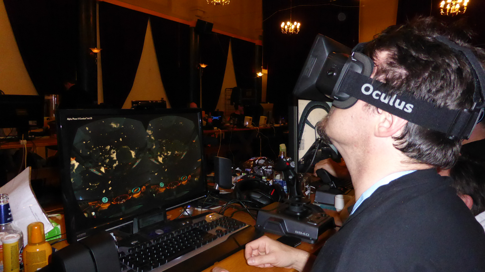Playing Elite: Dangerous with the Oculus Rift.