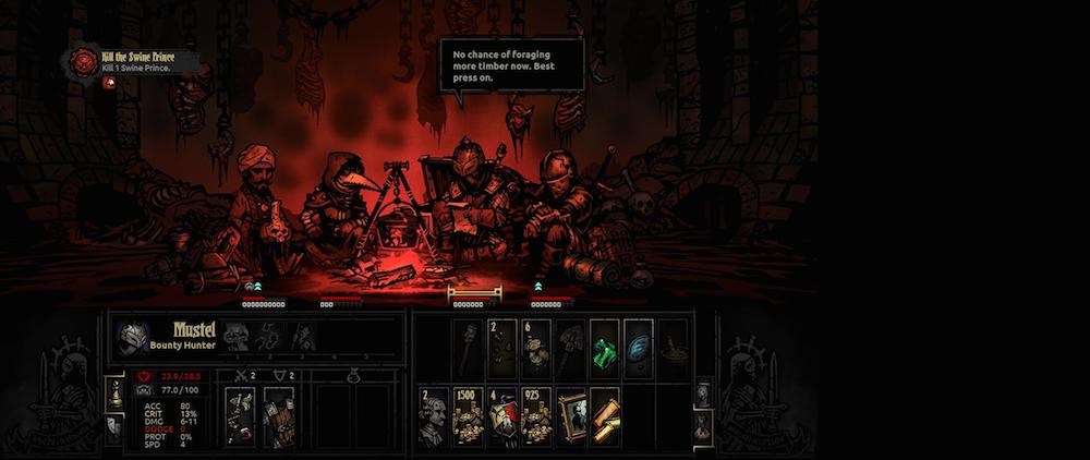 The campsite is key to a long delve into Darkest Dungeon's terrors. 