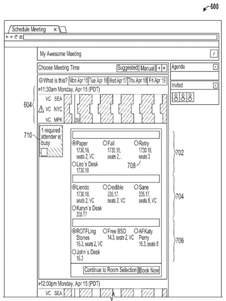 From the Facebook patent application entitled "Systems and methods for scheduling a meeting."