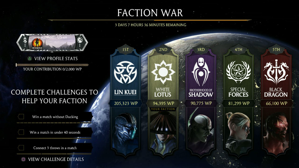 The Faction War Mortal Kombat X